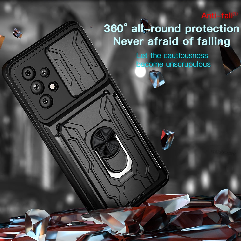 KEYSION Shockproof Case for Samsung A53 5G A33 A73 A52 A72 A32 A22 A12 Card Bag Camera Protection Phone Cover for Galaxy A23 A13