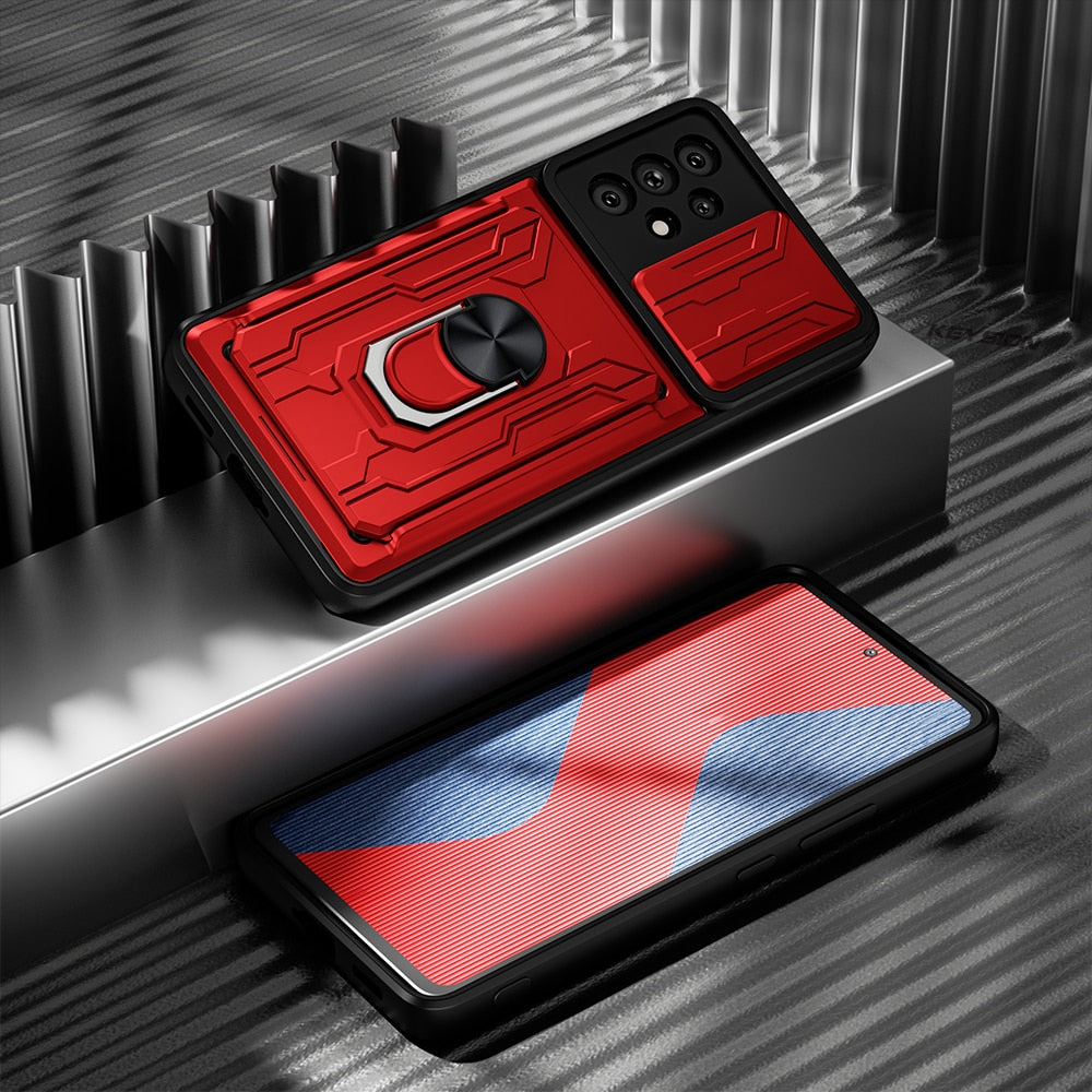 KEYSION Shockproof Case for Samsung A53 5G A33 A73 A52 A72 A32 A22 A12 Card Bag Camera Protection Phone Cover for Galaxy A23 A13