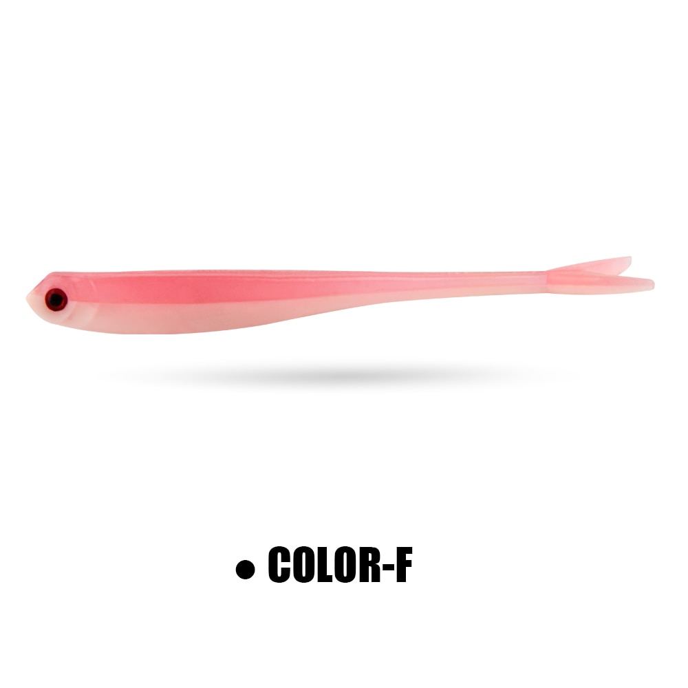 Spinpoler 20pcs Soft Fishing Lure Artificial Bait Fork Tail 75mm 1.6g Jerkbait Minnow Drop Shot Rubber For Rigging And Jigging