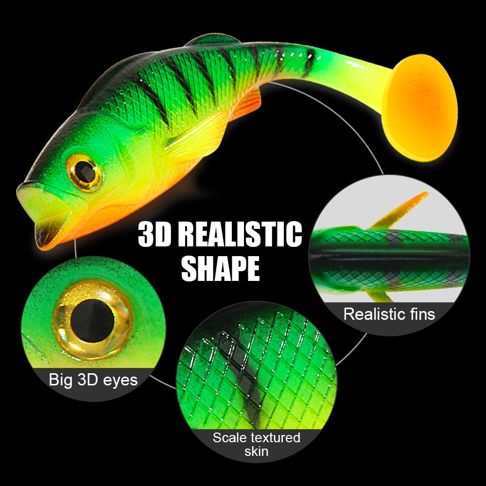Spinpol Vigour Perch Fishing Lure 7cm 11cm 14cm Soft Bait Shad UV-Active Wobble Craft Rubber Fish Swimbait For Perch, Pike, Zander
