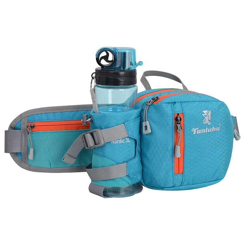 Running Bag Waist Belt Pack Outdoor Marathon Gym Sport Fitness Water Bottle Pouch Fanny Waist Pack Riding Cycling Phone Pocket - Snapitonline