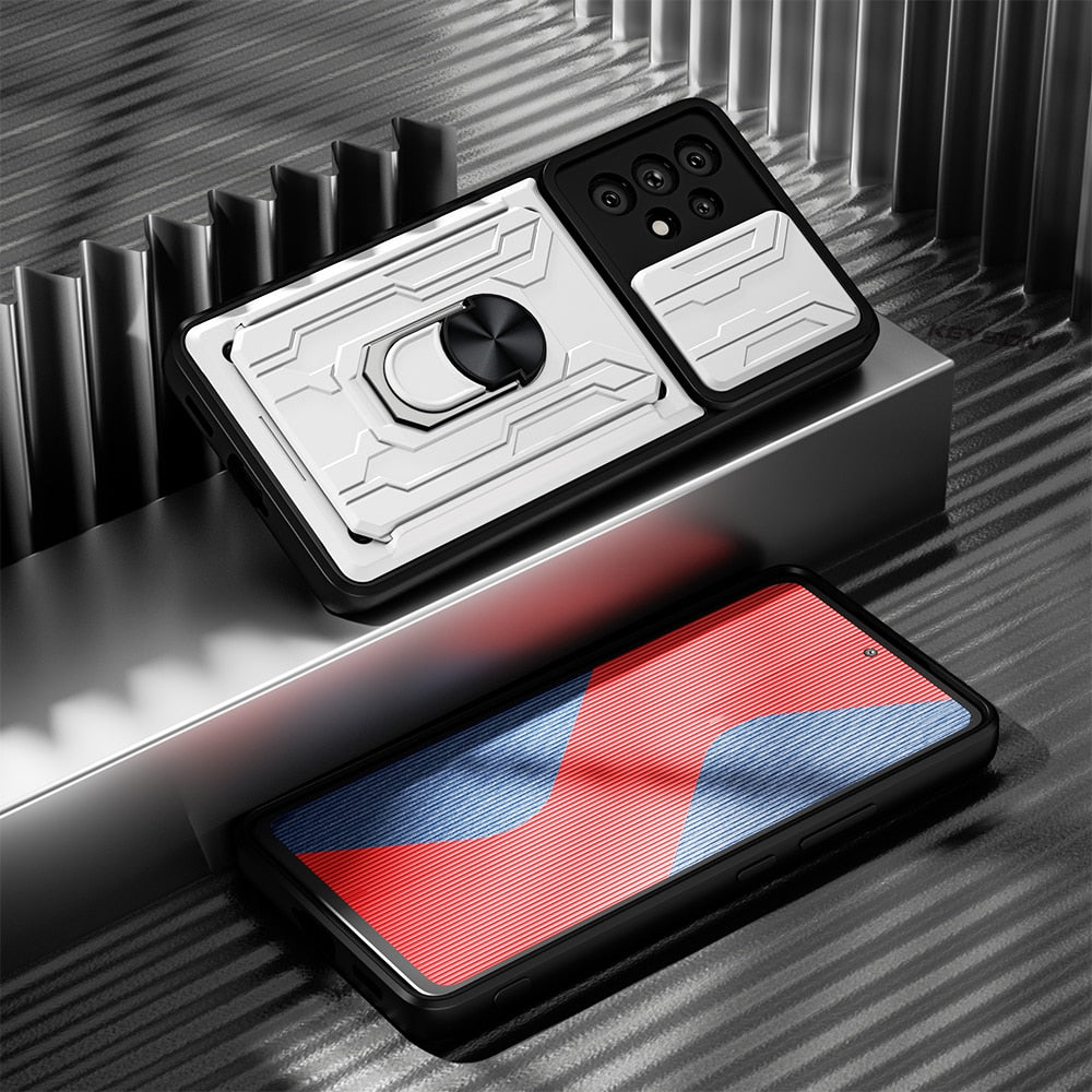 KEYSION Shockproof Case for Samsung A53 5G A33 A73 A52 A72 A32 A22 A12 Card Bag Camera Protection Phone Cover for Galaxy A23 A13