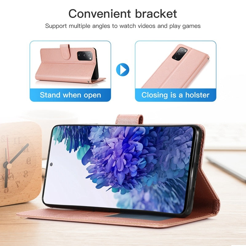 Wallet Leather Case For Samsung Galaxy A03 A12 A13 A23 A32 A50 A51 A52 A53 A70 A71 A72 A73 S22 Ultra S21 FE S20FE S10 Plus S9 S8 - Snapitonline