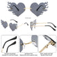 New Women Borderless Irregular Heart Shape UV400 Ocean Sunglasses Adult Personalized Gradient Sunglasses Female Fashion Glasses