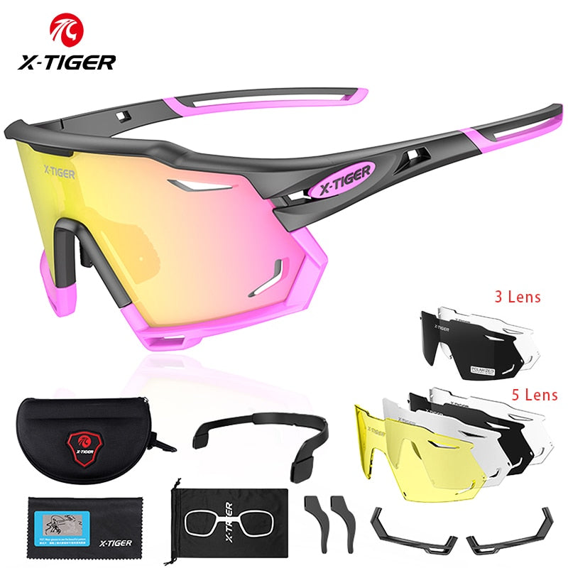 X-TIGER Cycling Glasses UV400 Photochromic Cycling Sunglasses Sports Polarized Mens Sunglasses MTB Racing Bike Glasses Eyewear