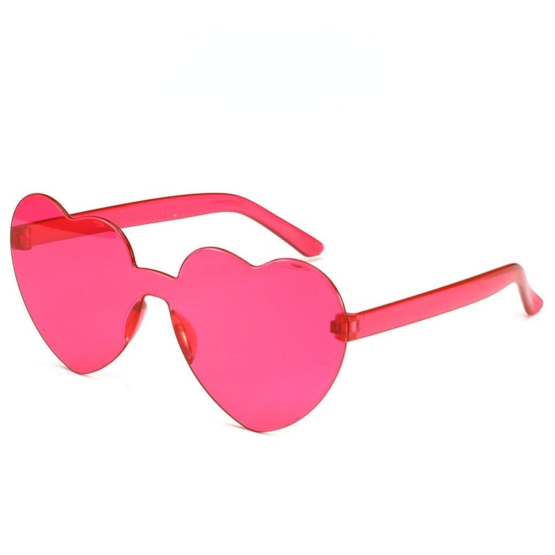 New Women Borderless Irregular Heart Shape UV400 Ocean Sunglasses Adult Personalized Gradient Sunglasses Female Fashion Glasses