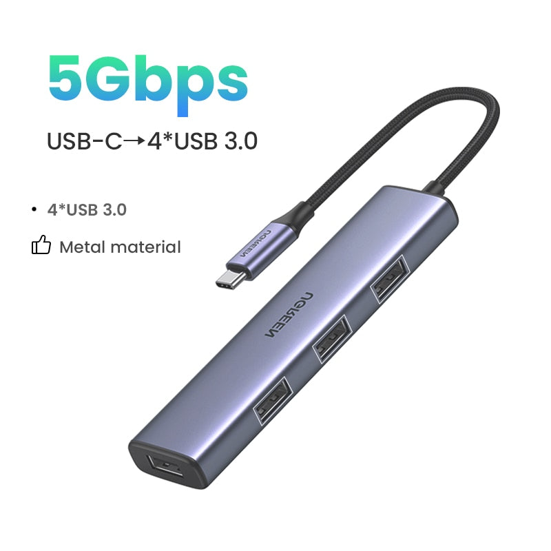 UGREEN USB C Hub 4 Ports USB Type C to USB 3.0 Hub Splitter Adapter for MacBook Pro iPad Pro Samsung Galaxy Note 10 S10 USB Hub - Snapitonline