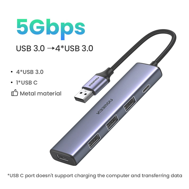 UGREEN USB C Hub 4 Ports USB Type C to USB 3.0 Hub Splitter Adapter for MacBook Pro iPad Pro Samsung Galaxy Note 10 S10 USB Hub - Snapitonline