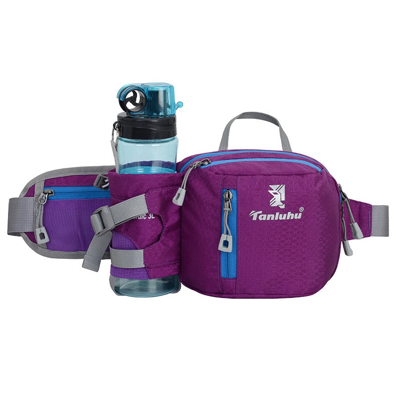 Running Bag Waist Belt Pack Outdoor Marathon Gym Sport Fitness Water Bottle Pouch Fanny Waist Pack Riding Cycling Phone Pocket - Snapitonline