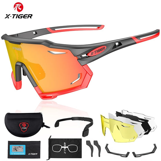 X-TIGER Cycling Glasses UV400 Photochromic Cycling Sunglasses Sports Polarized Mens Sunglasses MTB Racing Bike Glasses Eyewear