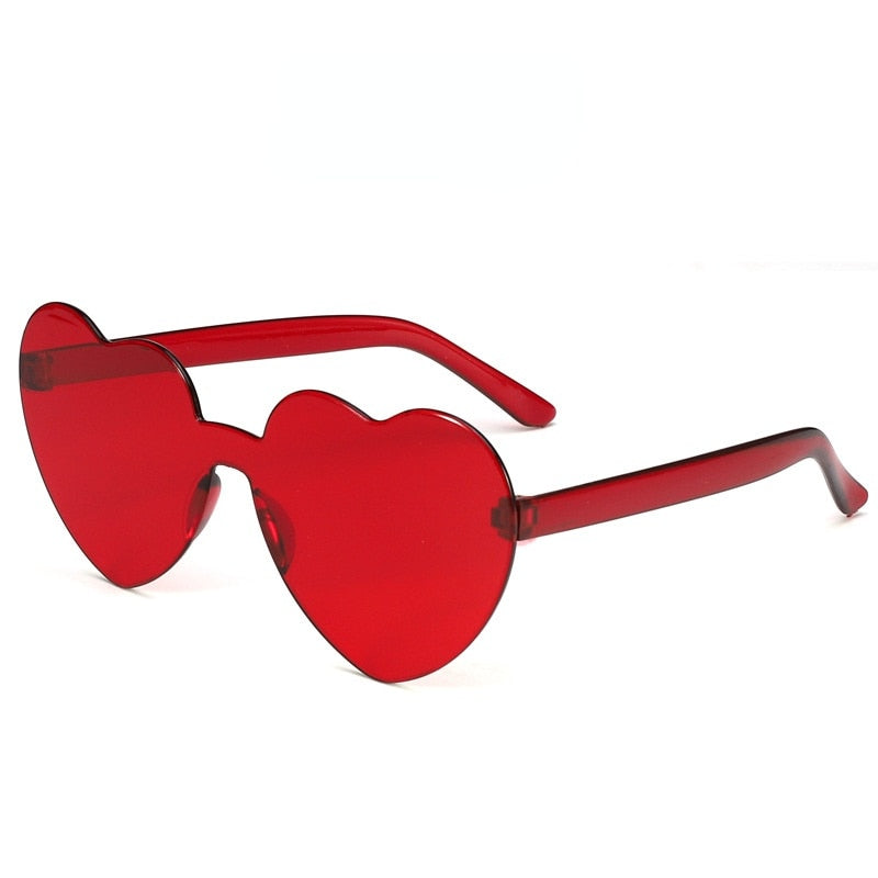 New Women Borderless Irregular Heart Shape UV400 Ocean Sunglasses Adult Personalized Gradient Sunglasses Female Fashion Glasses
