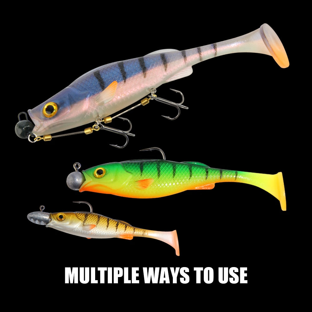 Spinpol Vigour Perch Fishing Lure 7cm 11cm 14cm Soft Bait Shad UV-Active Wobble Craft Rubber Fish Swimbait For Perch, Pike, Zander