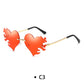 New Women Borderless Irregular Heart Shape UV400 Ocean Sunglasses Adult Personalized Gradient Sunglasses Female Fashion Glasses