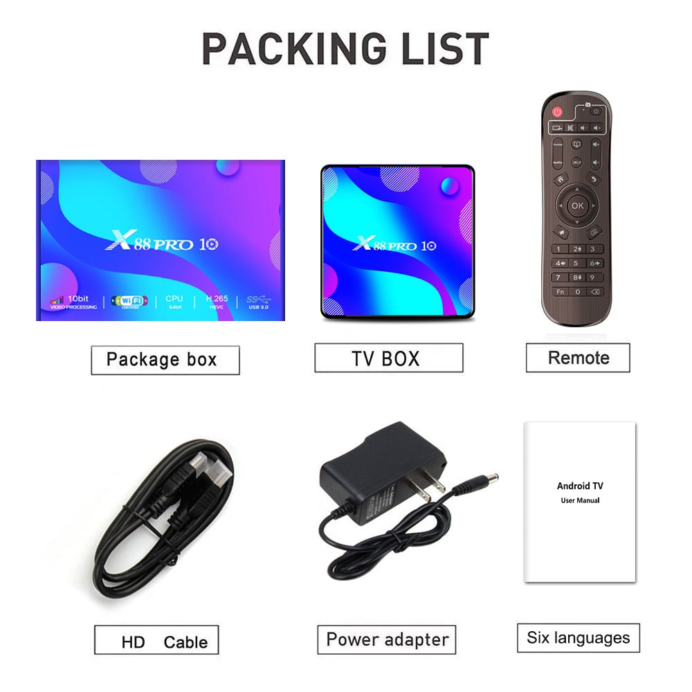 TV Box Android 11 Smart TV Box X88 PRO 10 4GB 64GB 32GB Rockchip RK3318 4K TVbox Support Google Youtube Set Top Box x88pro 11.0