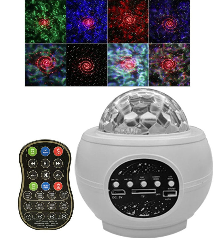 LED Starry Sky Projector Night Light Galaxy Star Projector Ocean Wave Night Lamp With Music Bluetooth Speaker For Childrens - Snapitonline