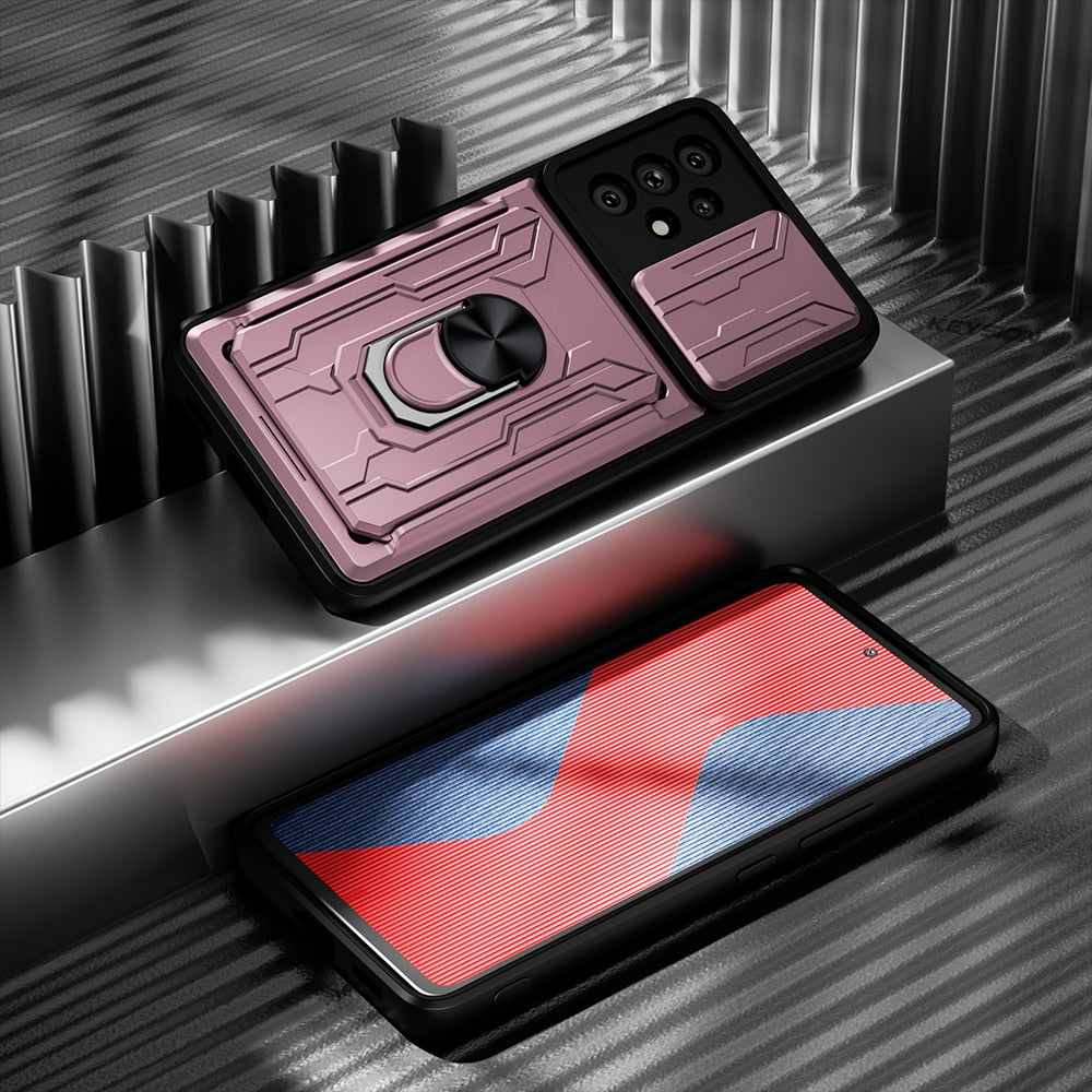 KEYSION Shockproof Case for Samsung A53 5G A33 A73 A52 A72 A32 A22 A12 Card Bag Camera Protection Phone Cover for Galaxy A23 A13