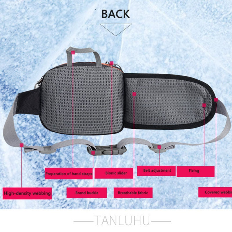 Running Bag Waist Belt Pack Outdoor Marathon Gym Sport Fitness Water Bottle Pouch Fanny Waist Pack Riding Cycling Phone Pocket - Snapitonline