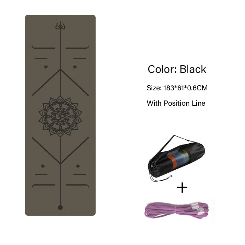 TPE Yoga Double Layer Non-Slip Mat Yoga Exercise Pad with Position Line For Fitness Gymnastics and Pilates - Snapitonline