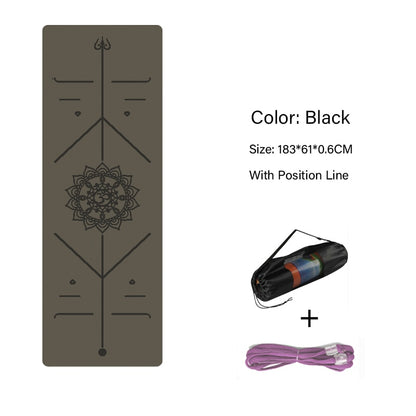 TPE Yoga Double Layer Non-Slip Mat Yoga Exercise Pad with Position Line For Fitness Gymnastics and Pilates - Snapitonline