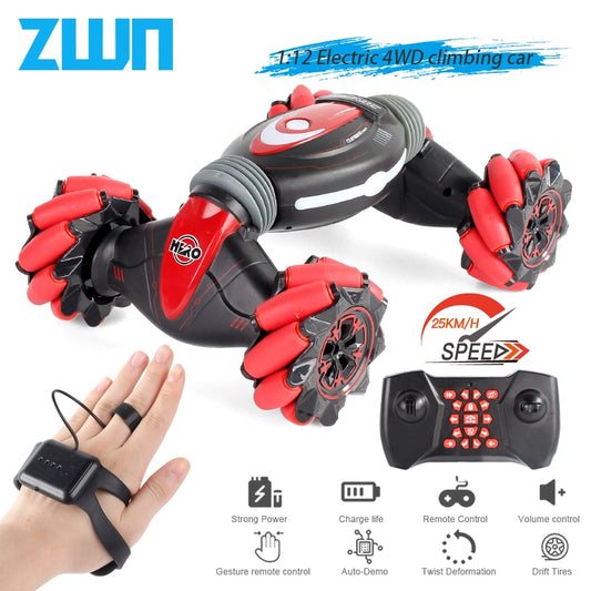 ZWN C1/ C1 MINI 4WD RC CAR Radio Gesture Induction 2.4G Toy Light Music Drift Dancing Twist Stunt Remote Control Car for Kids - Snapitonline