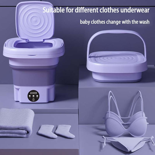 Portable Foldable Washing Machine With Spin Dryer Automatic Mini Underwear  Sock 110v/220V Washing Machine With Centrifuge 8L