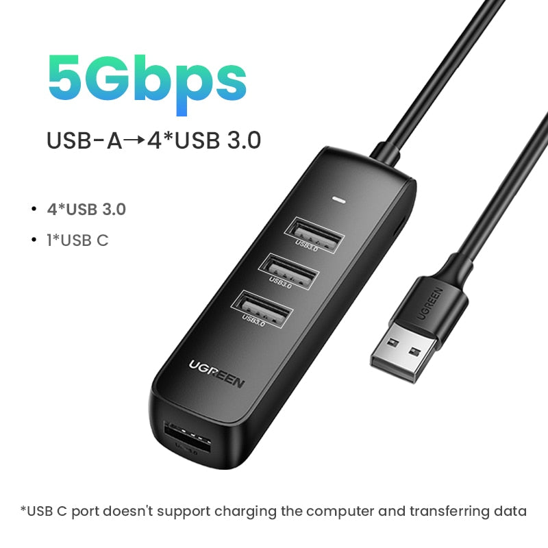 UGREEN USB C Hub 4 Ports USB Type C to USB 3.0 Hub Splitter Adapter for MacBook Pro iPad Pro Samsung Galaxy Note 10 S10 USB Hub - Snapitonline