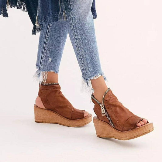 Summer Large Size Flat Wedge Fish Mouth Sandals - Snapitonline