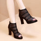 Mesh Shoes Women's High Heels With Thick Heels - Snapitonline