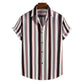 Simple Men's Short Sleeve Casual Shirt Striped Printed Shirt - Snapitonline