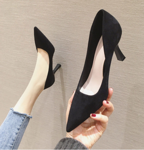 Stiletto Pointed Toe Spring Suede Pumps - Snapitonline