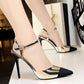 Stiletto Pumps High Heel Color Block Buckle Women's Sandals - Snapitonline