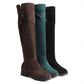 High-brushed Leather Boots Low-heel High Boots Martin Boots - Snapitonline