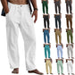 Men's Linen Casual Drawstring Loose Pants - Snapitonline
