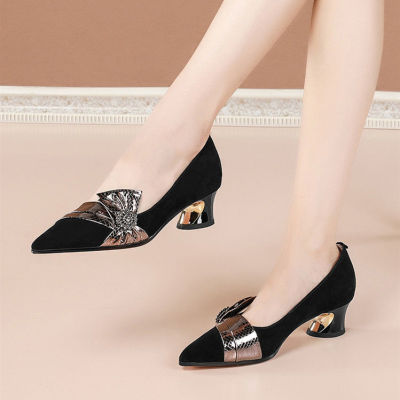 Low-Heel Pointed Toe All-Match Pumps - Snapitonline