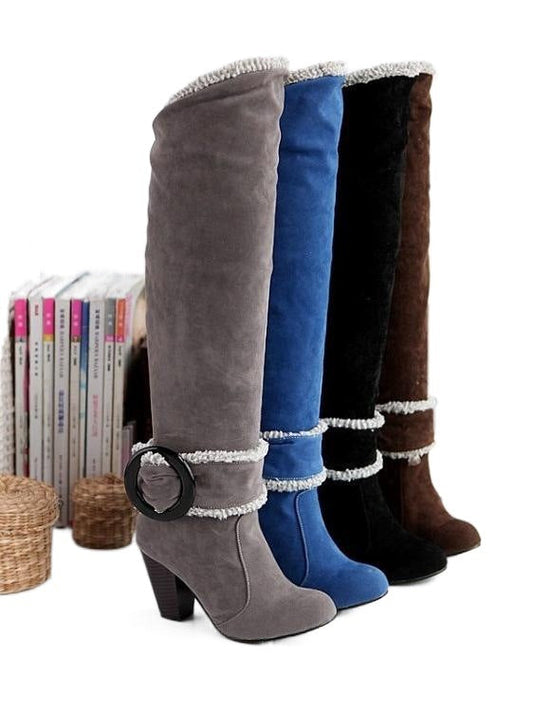 Womens Boots Shoes High Heeled Knee High Boots - Snapitonline