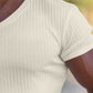 Men's Rib-knit V-neck Short-sleeve T-shirt