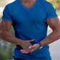 Men's Rib-knit V-neck Short-sleeve T-shirt