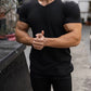 Men's Rib-knit V-neck Short-sleeve T-shirt