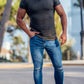 Men's Rib-knit V-neck Short-sleeve T-shirt