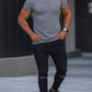 Men's Rib-knit V-neck Short-sleeve T-shirt