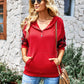 Women's Casual Plaid Panel Hooded Loose Top