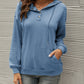 Women’s Solid Color Button Up Cozy Drawstring Hood