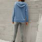 Women’s Solid Color Button Up Cozy Drawstring Hood