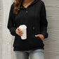 Women’s Solid Color Button Up Cozy Drawstring Hood