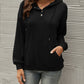 Women’s Solid Color Button Up Cozy Drawstring Hood