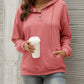Women’s Solid Color Button Up Cozy Drawstring Hood