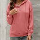 Women’s Solid Color Button Up Cozy Drawstring Hood