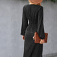 Waist slimming A-line skirt V-neck elastic sexy dress