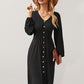 Waist slimming A-line skirt V-neck elastic sexy dress