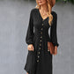 Waist slimming A-line skirt V-neck elastic sexy dress
